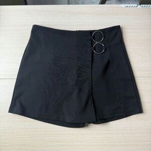 Black Mini Skirt with Double Ring Detail